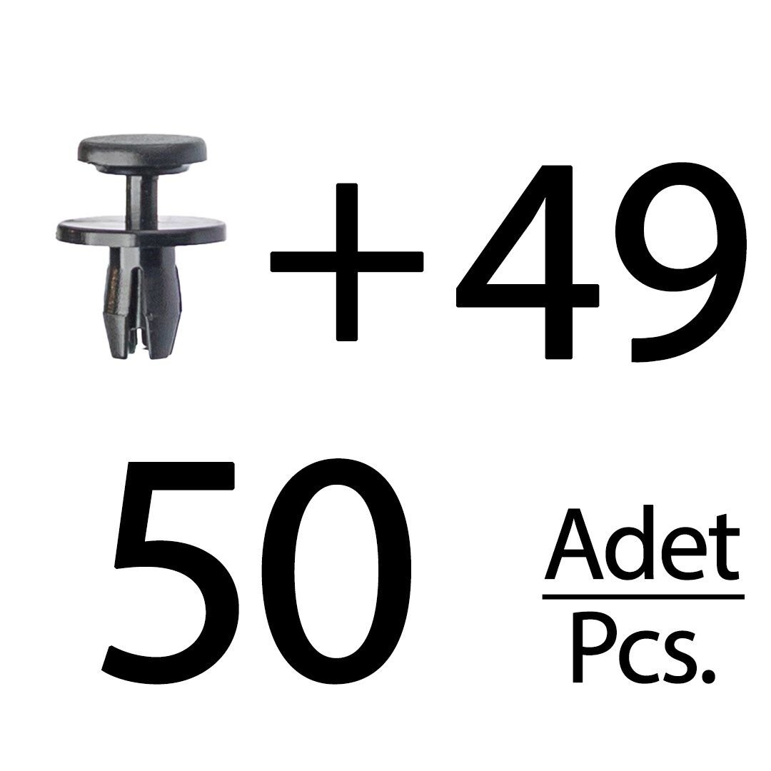 Peugeot, Opel, Citroen için Tampon ve Davlumbaz Klipsi- 50'li