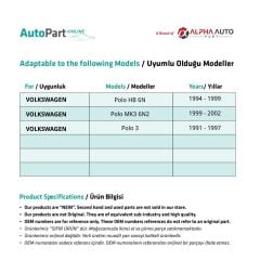 Volkswagen Polo için Ön Cam Kriko Plastiği-Sağ-Sol-SET
