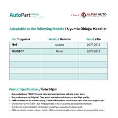 Left Window Repair Set for Fiat Ducato,Peugeot Boxer