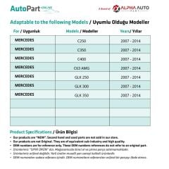 Mercedes GLK Class, C Class W204 için Kapı İç Açma Kolu MAT KROM Kaplama-Sağ-Sol-SET