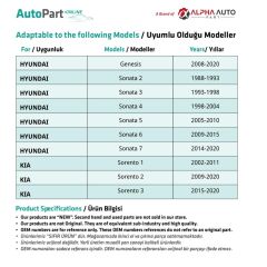 Hyundai, Kia için Kapı Çıta Klipsi