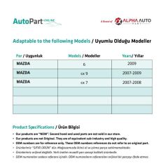 Mazda 6, CX9, CX7 için Toz Fitil Klipsi- 100'lü