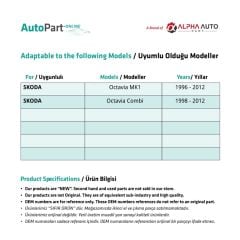 Skoda Octavia MK1 İçin Ön Kapı İçten Açma Teli