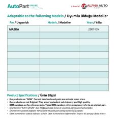 Mazda için Fitil Klipsi- 100 Adet