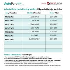 Mercedes A Class W176 için Ön Cam Silecek Kapağı-2 Adet