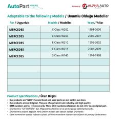 Mercedes E Sınıf (W210-W211) için Sunroof Güneşlik El Tutamağı -Bej