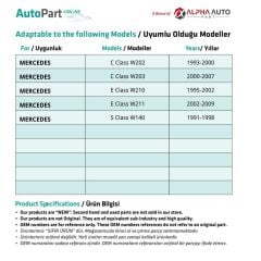 Mercedes E Sınıf (W210-W211) için Sunroof Güneşlik El Tutamağı ve Izgarası -Bej