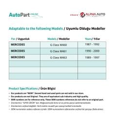 Mercedes A Class W168 için Kapı Kilit Klavuz Burcu 4'lü