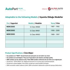 Mercedes M Class W163 için Kapı Kilit Klavuz Burcu 4'lü