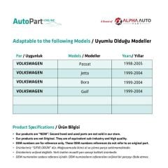 VW Passat,Golf ,Jetta için Sol Ön Cam Açma Düğme Çerçeve Seti - GRİ