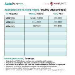 Mercedes için Motor, Kaput Keçe Klipsi- 10'lu
