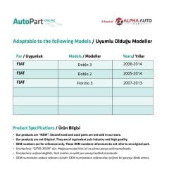 Fiat Doblo,Fiorino için Cam Düğmesi Açma Kapağı-Tırnaklı
