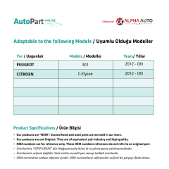 Windshield Repair Set-Right-Left-SET for Peugeot 301,Citroen C-Elysee