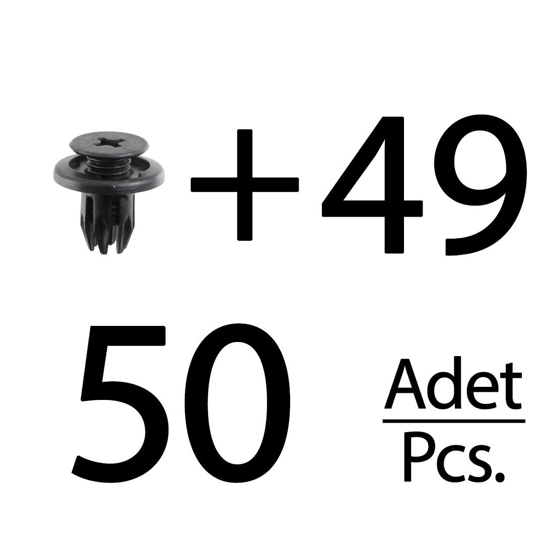 Opel, Chevrolet, Honda için Tampon ve Davlumbaz Klipsi- 50 Adet