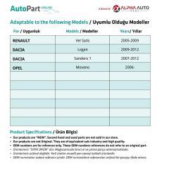 Renault Laguna 2, 3, Master 2 için Plaka Lambası-2 Adet