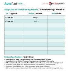 Renault Kangoo, Clio için Kapı Fitil Klipsi