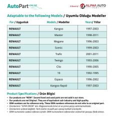 Dacia Logan, Opel Movano, Vivaro için Çamurluk Sinyali- Sarı- 2 Adet