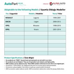 Renault Scenic, Trafic, Twingo için Çamurluk Sinyali- Sarı- 2 Adet