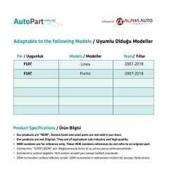 Rear Right Window Repair Set for Fiat Linea,Punto