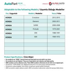 Honda için Davlumbaz Klipsi- 10 Adet