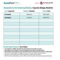 Hyundai Elantra 4, Sonata 5 için Sağ-Sol Cam Kriko Makarası
