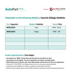 Mercedes Axor, Atego için Kapı İç Açma Teli- SET(Çap:6.10mm)
