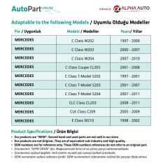 Mercedes E Class W210 için Geri Dönüş Hortumu