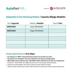 Interior Door Release Wire-SET for Mercedes Axor, Atego Old Model