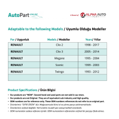 Trunk Lock Gear for Renault Clio, Scenic, Megane, Twingo