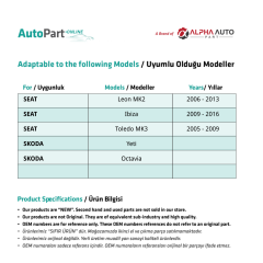 VW Touran, Passat, Polo, Golf, Tiguan için Bagaj Kilit Yayı