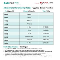 Opel, Ford, Land Rover için Davlumbaz, Panjur Klipsi
