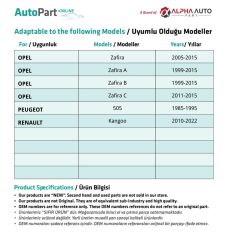 Opel, Peugeot, Renault için İzolasyon, Keçe Klipsi
