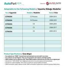 Peugeot, Citroen için Davlumbaz Klipsi- 50 Adet