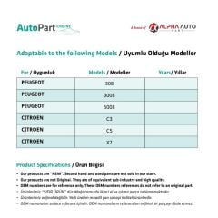 Peugeot, Citroen için Toz Fitil Klipsi- 100'lü