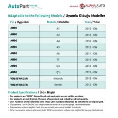 Audi için Enjektör Basınç Borusu Seti