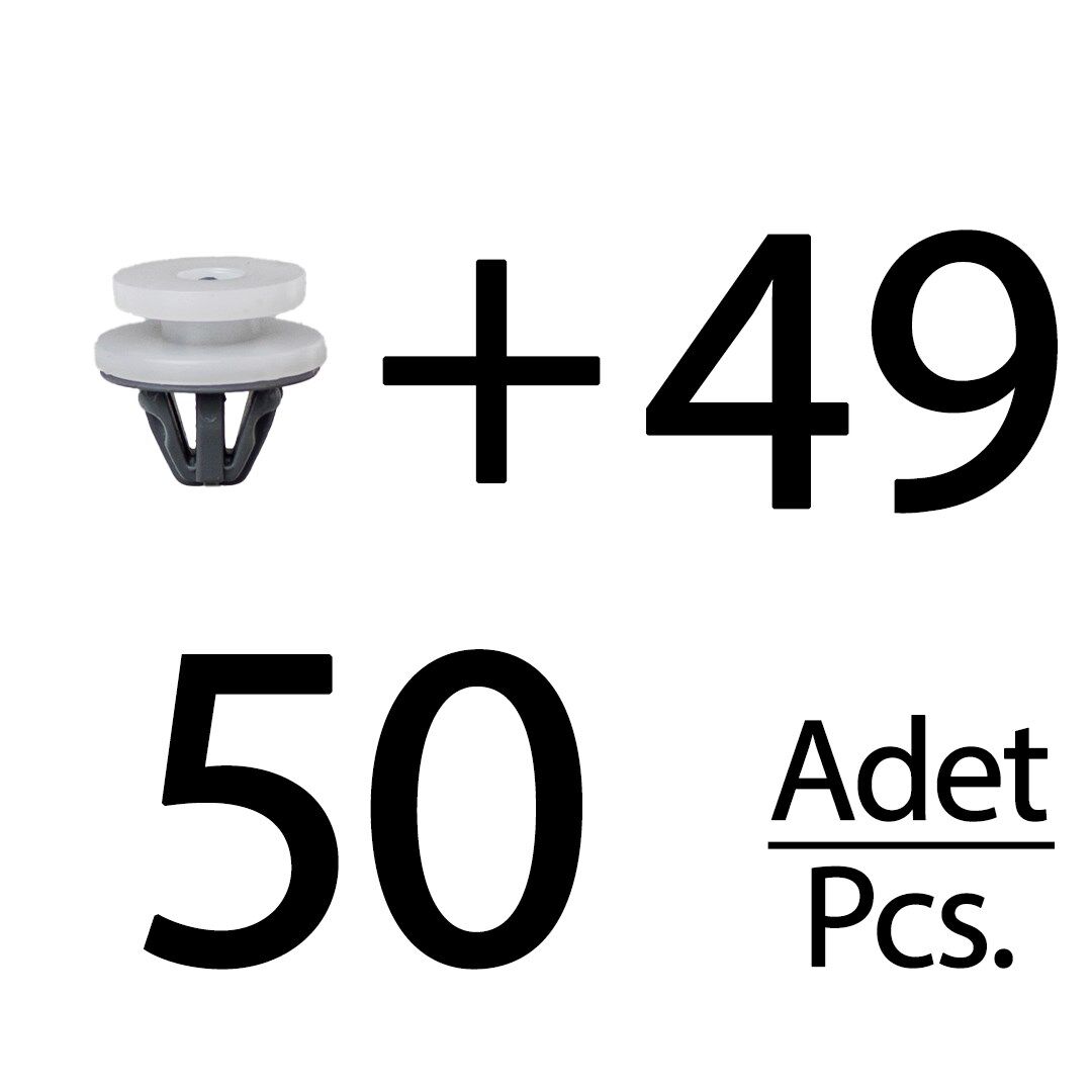 Renault Clio 2, Megane 1, Trafic 2 için Döşeme Klipsi- 50'li