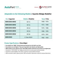 Mirror Adjustment Lever for Mercedes C Class W201 2 pcs