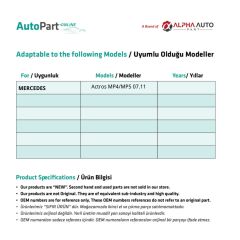 Mercedes Benz Actros MP4/MP5 07.11 için Kapı İç Açma Teli SAĞ-SOL