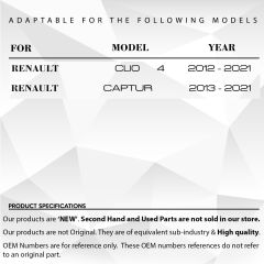 Renault Clio 4, Captur için Ayna Sinyal Lambası-Sağ Sol Set