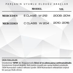 Mercedes E Class W212, C Class W204 için Orta Konsol Perdesi- Gri