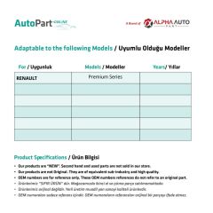 Renault Premium Serisi için Kapı İç Açma Teli - UZUN 385 MM