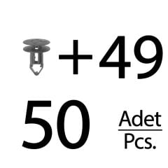 Renault, Dacia için Tampon, Panjur Klipsleri - 50'li