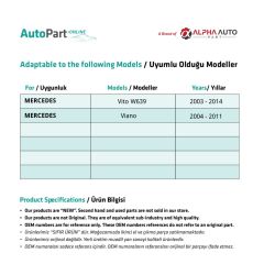 Glass Jack Plastic for Mercedes Vito Viano-SET