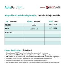 Toyota Avalon için Arka Perde Tamir Zamak Dişlisi
