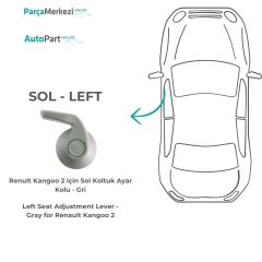Renult Kangoo 2 için  Sol Koltuk Ayar Kolu - Gri
