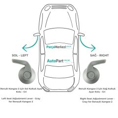 Renult Kangoo 2 için  Sol-Sağ Koltuk Ayar Kolu - Gri