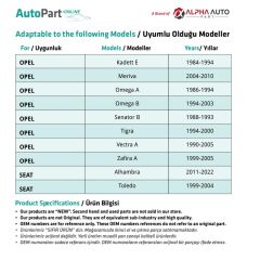 Seat, Skoda, Volkswagen için Davlumbaz Klipsi- 10 Adet