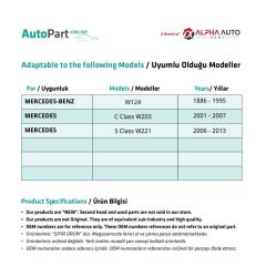 Mercedes S Class W221 için Sol Çamurluk Ağzı