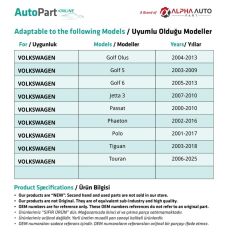 Skoda, Audi, Volkswagen için Döşeme Klipsi- 10 Adet