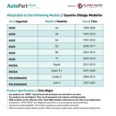 Skoda, Audi, Volkswagen için Döşeme Klipsi- 10 Adet